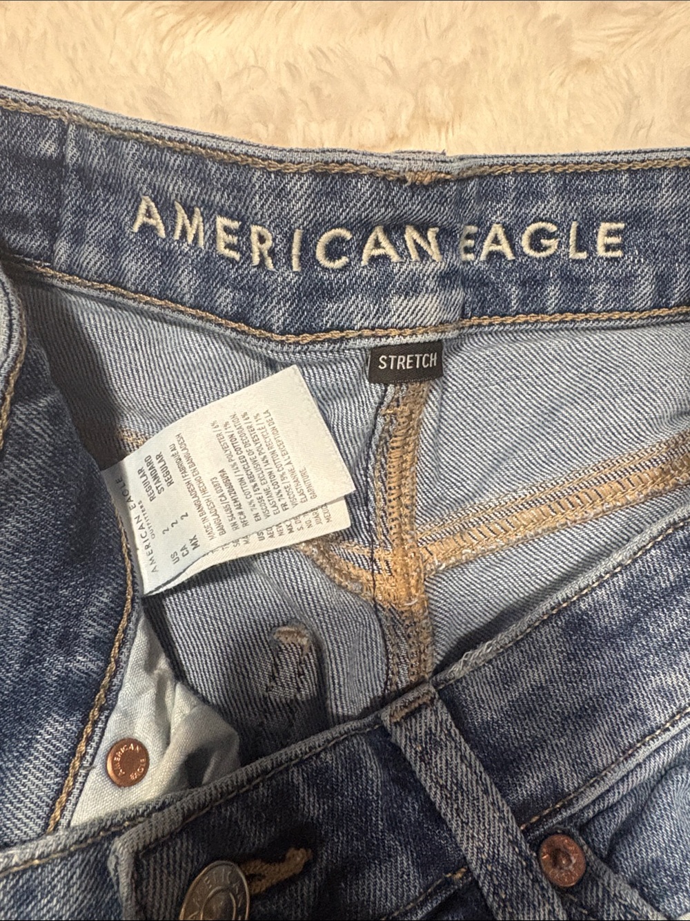 American Eagle Outfitters Light Blue Straight Leg Jeans